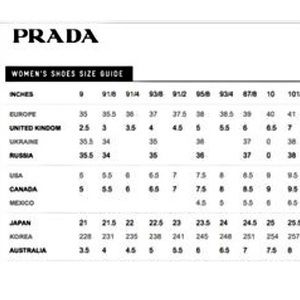 لزج ينظم تسويق prada size chart 